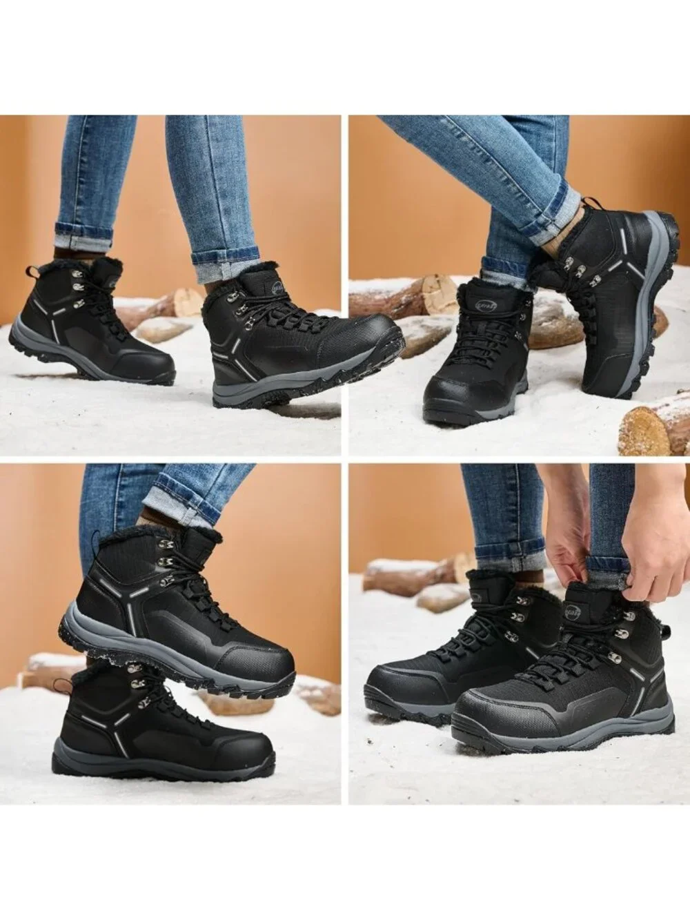 Waterproof Winter Snow Boots for Women | Warm Fur Lined Ankle Booties, Non-Slip